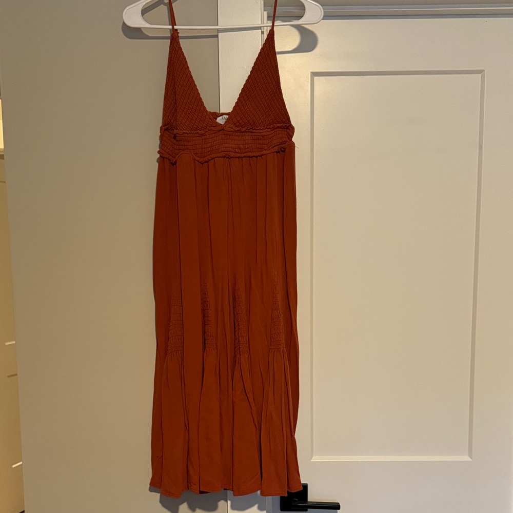 Rust Orange Mid Length Dress